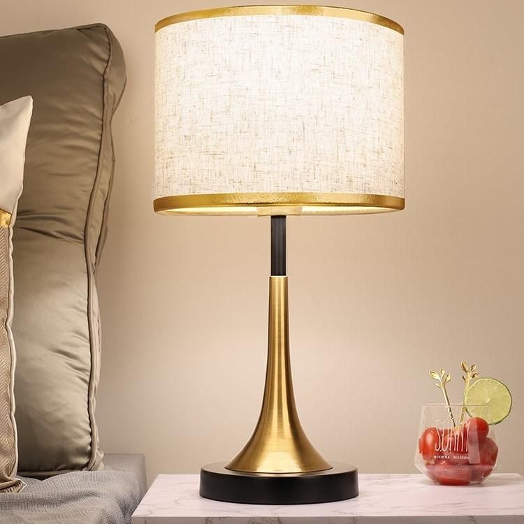 Hotel Decoration Lighting Fabric Bedside Modern Table Lamp Desk Bedroom Bedside American Style Table Lamp Modern Simplicity Study Lamp