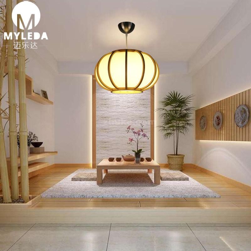 Metal Lantern Wooden Pendant Lamp