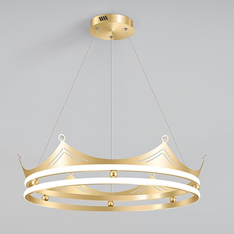 Crown Design Modern Style Living Room Chandelier Bedroom Pendant Lamp
