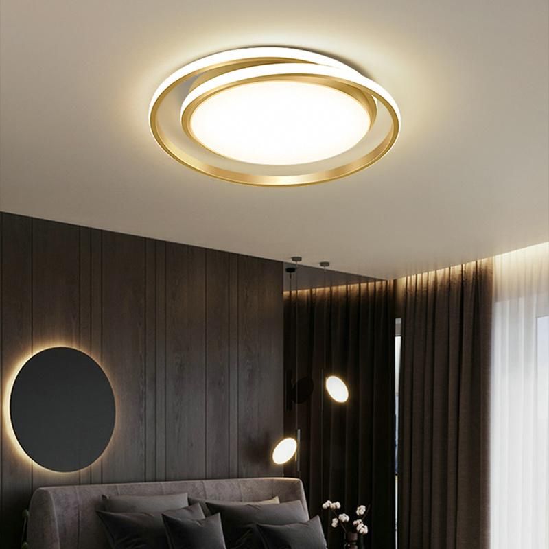 Circle Golden Chandelier Ceiling Lamp Pendant Lamp Living Room Lamp LED