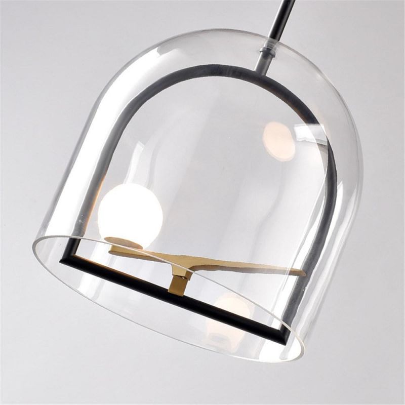 Modern Suspended Clear Blown Glass Pendant Lights