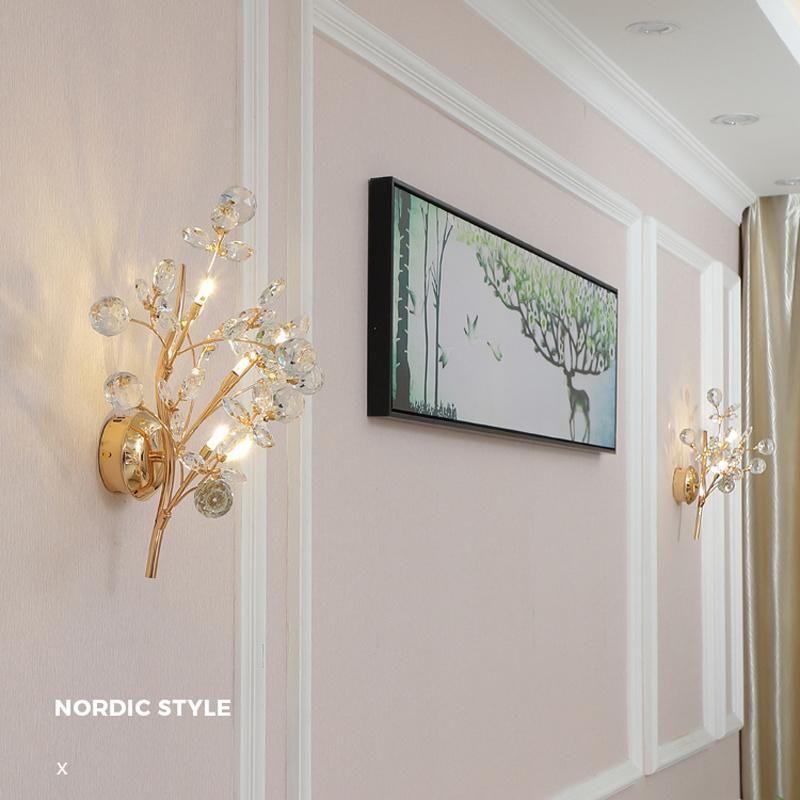 TV Background Wall Living Room Bedroom Bedside Light Crystal Wall Lamp Mirror Headlamp