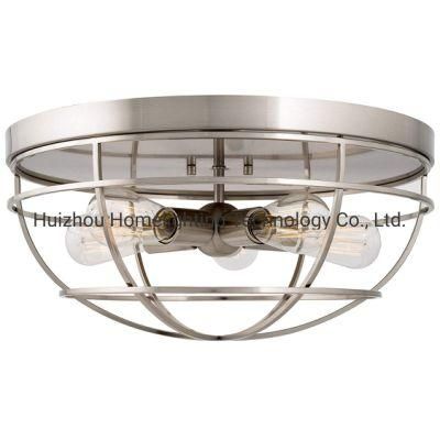 Jlc-C019 Industrial Farmhouse 5-Light Cage Flush Mount Ceiling Light