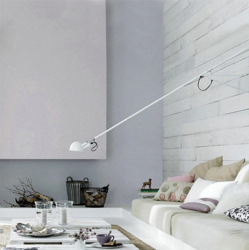 Art Decor LED Wall Mounted Bedside Light White Black Adjustable Long Arm Wall Lamp (WH-OR-199)