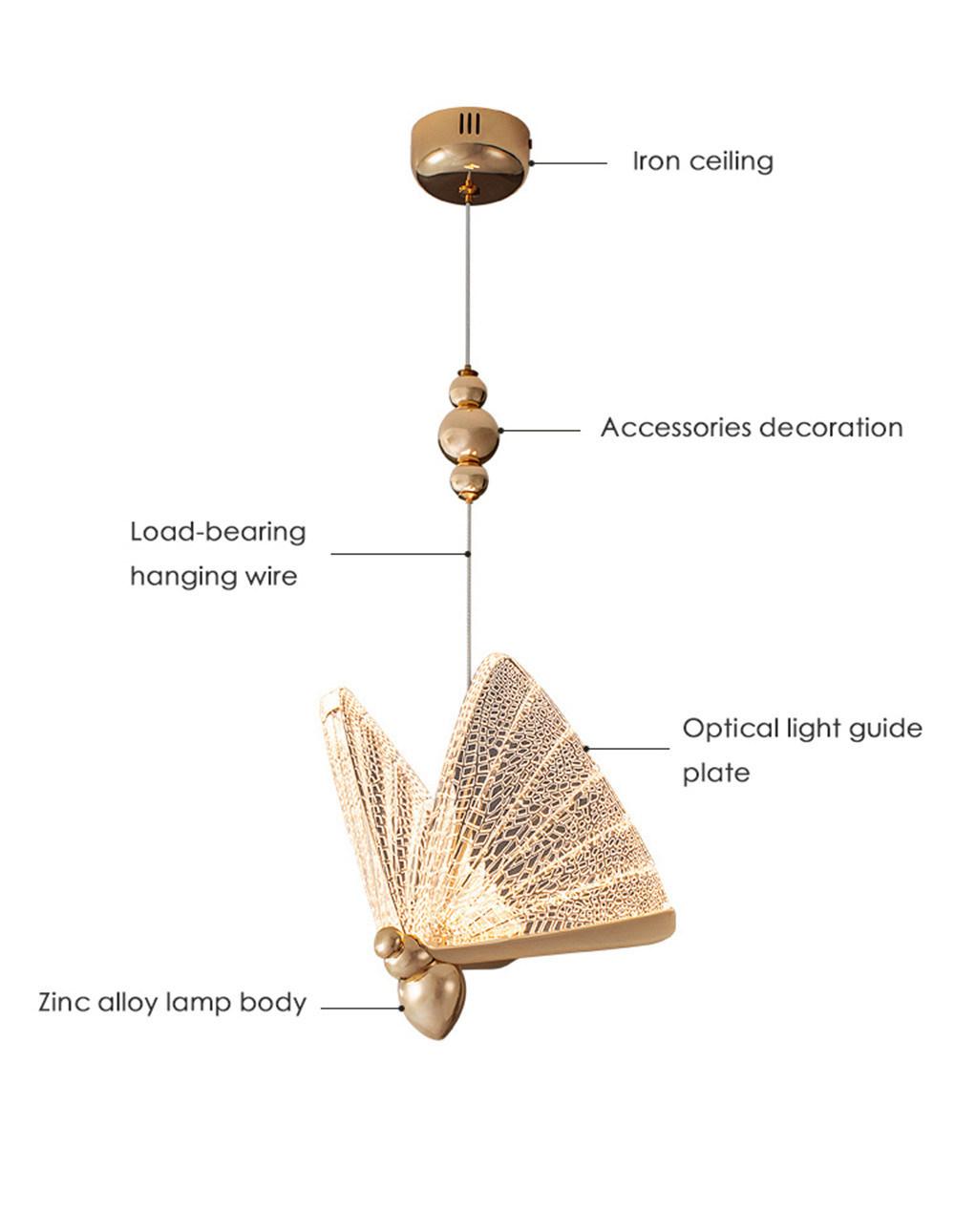 Butterfly Pendant Lights for Bedside Kid′ S Room Winfordo Lighting