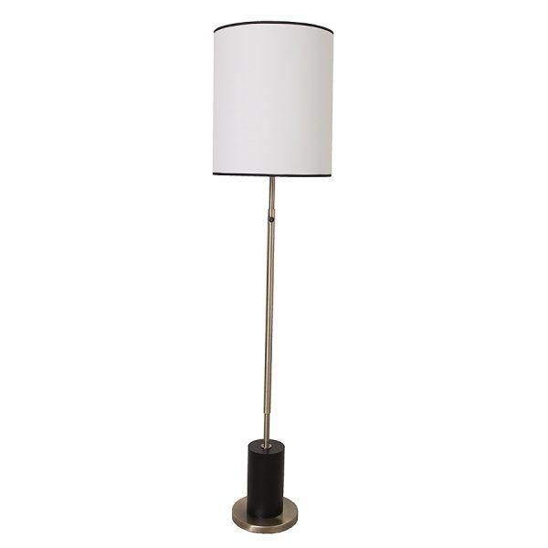 White Lamp Shade and Black Powder Coated Metal Lamp Body Floor Lamp.