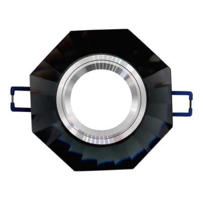 Aluminum Black Hexagon Crystal Fixed Halogen LED Spot Light Fixture Frame (LT2125)