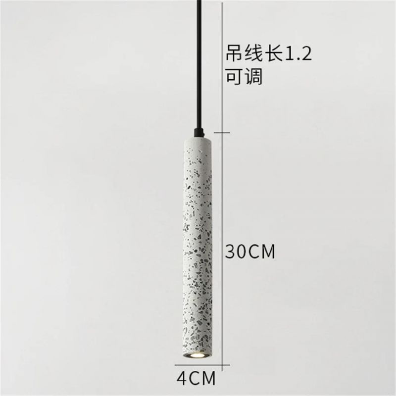 Postmodern Long Pendant Light Industrial Tube Terrazzo Cement Lights for Bar Cafe Loft Concrete pendant Lamp (WH-AP-117)