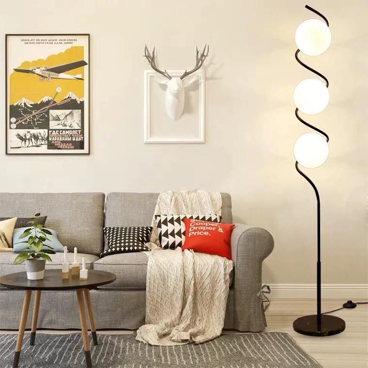 Simple Modern American Living Room Floor Lamp Net Red Vertical Lamp Eye Protection Sofa Bedroom Intelligent Remote Control Glass Lamp
