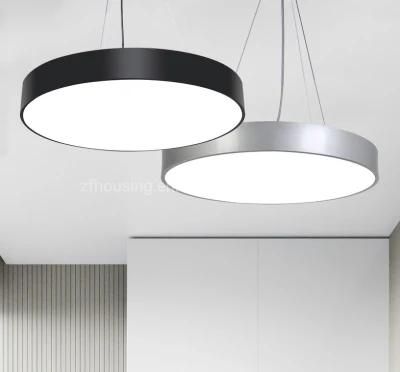Round Dimming LED 5000K Pendant Lights Hanging Light Office Linear Light with The Flat Cover Zf -Cl-076