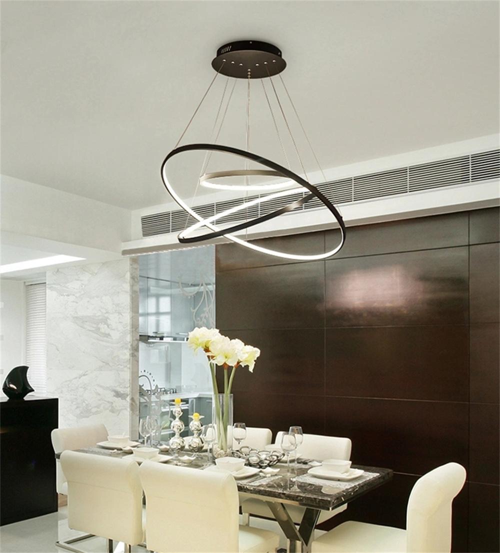 Wholesale Round Rings Acrylic LED Hanging Pendant Light for Home