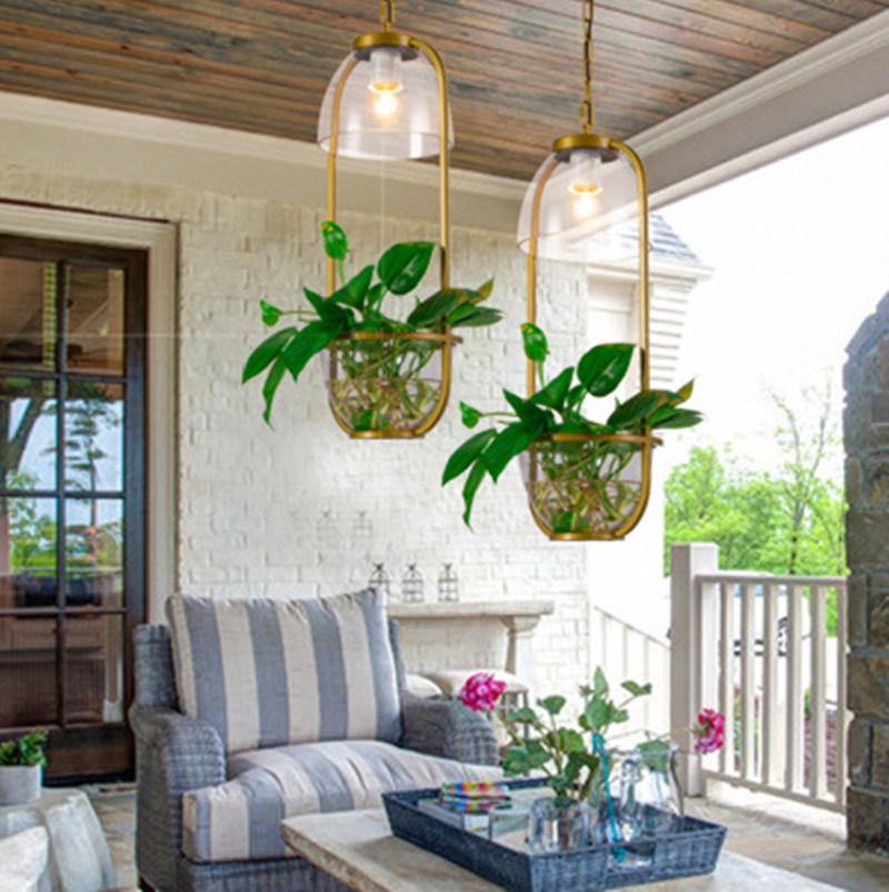 Pastoral Pendant Light American Style Restaurant Creative Cafe Hotel Decor Glass Pendant Light Hanging Lamp (WH-AP-194)