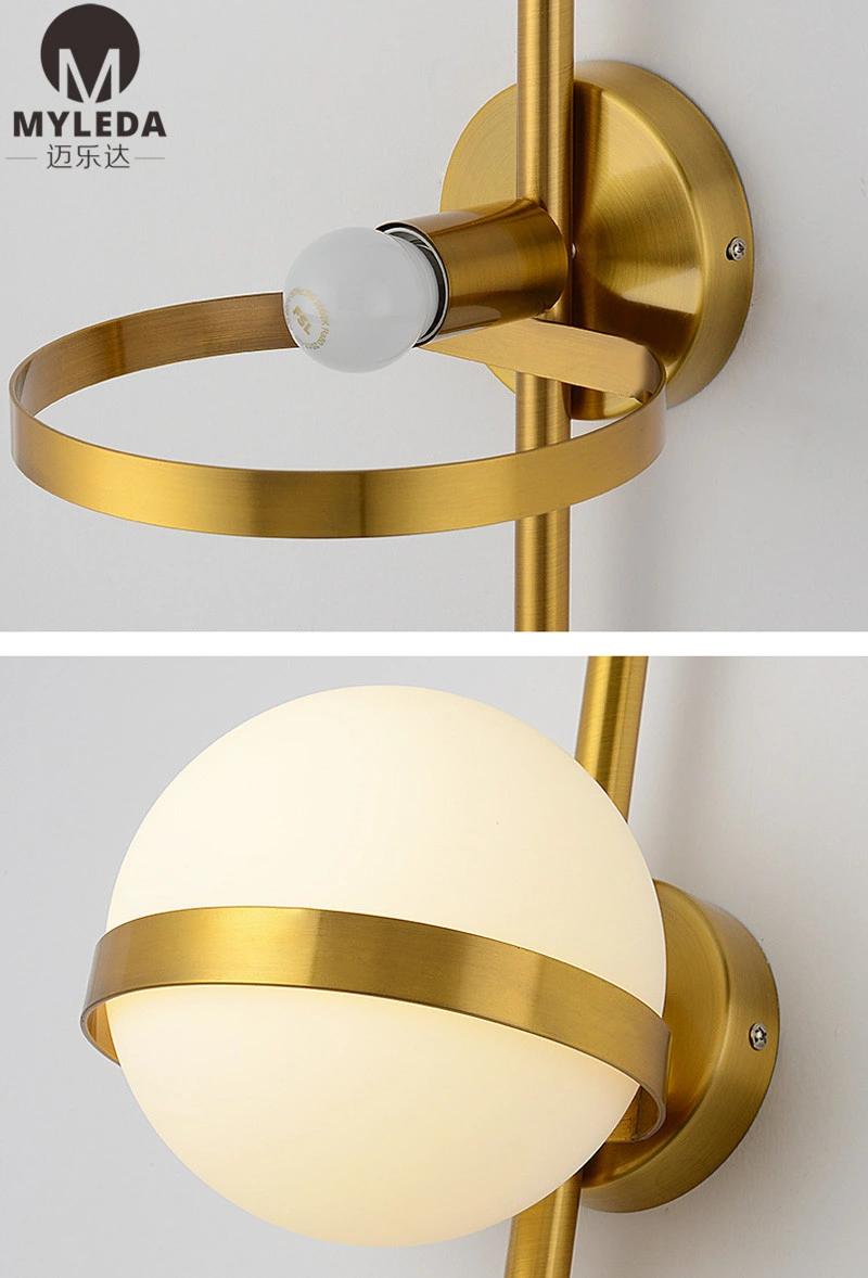 White Glass Ball Wall Lamp