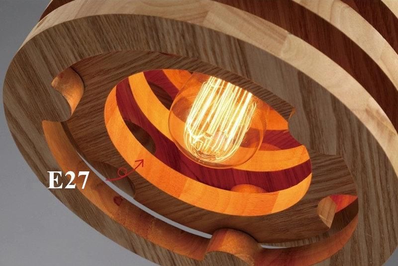 Creative Wood Pendant Light Indoor Dining Room Foyer Home Adornment Pendant Light (WH-WP-44)