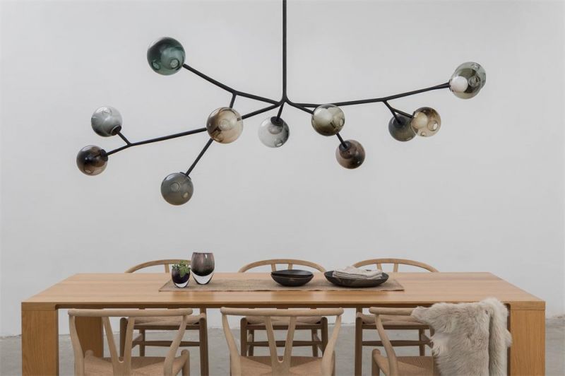 2022 Nordic Style Colorful Glass Ball Lamp Designer Lights for Ceiling Adjustable Shape Chandelier