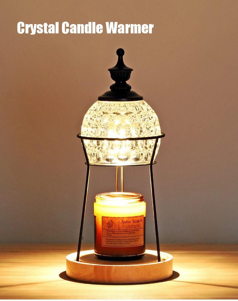 European Light Luxury Scented Candle Light Wood Crystal Scent Melting Wax Candle Light Dimming Fragrance Wax Lamp