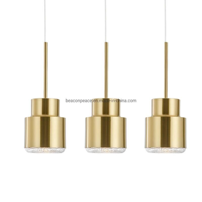 Nordic LED Brass Metal and Gold Glass Pendant Light