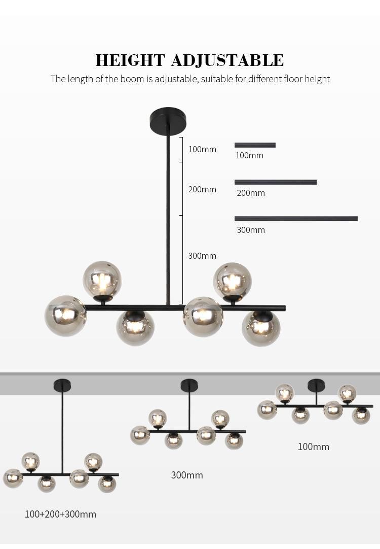 Modern Kitchen Nordic Style LED G9 Chandelier Clear Bar LED Pendant Lamp for Living Room