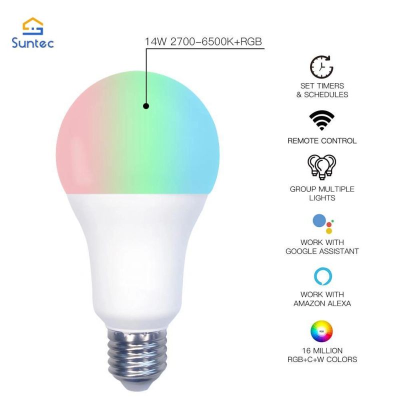 RGB Color Changing E27 WiFi Smart LED Bulb Light