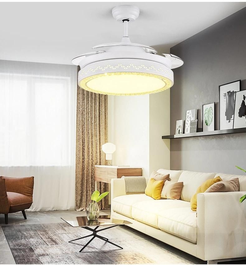 Modern New Type Invisible Fan Pendant LED Light Fan with Light and Remote