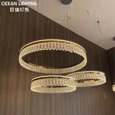 Indoor Hotel Ocean Lighting Chinese New Popular Design Pendant Lamp Ceiling Crystal Customized Round Glass Chandelier