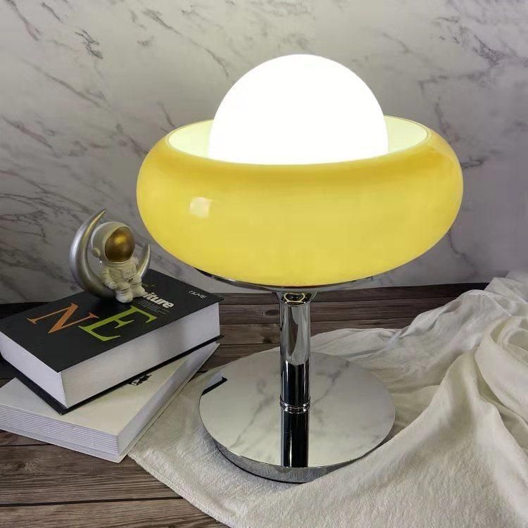 Italian Original Murano Mushroom Table Lamp Bedside Glass Lamp Striped Mushroom LED Desk Lamp