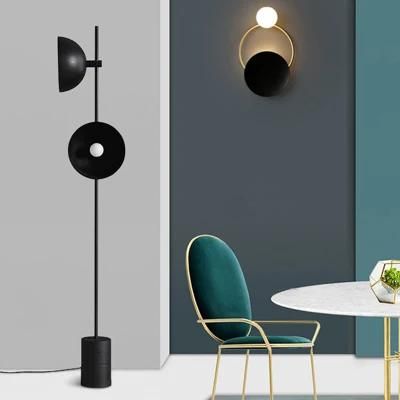 Black Wrought Iron LED Lights Living Room Vertical Floor Lamp Art Bedside Lamp (WH-MFL-39)