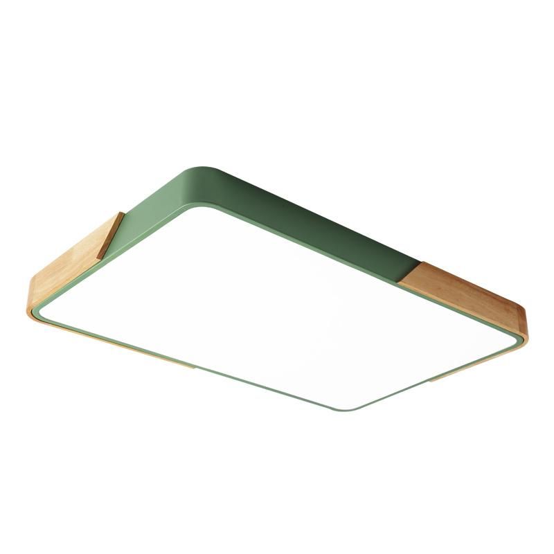 Square Wood Veneer Ceiling Light Fixtures for Ndoor Home Lighting Fixtures (WH-AC-04)