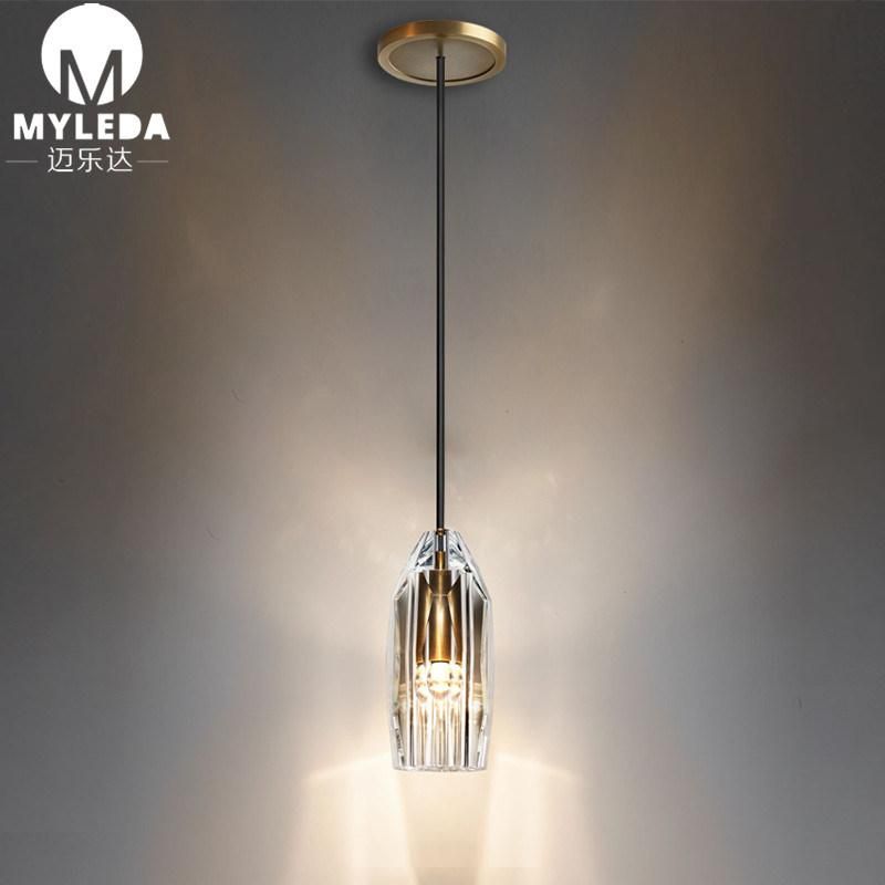 Modern Kitchen Bar Dining Room Clear Crystal Glass Pendant Light Fixture