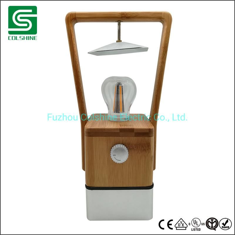 LED Table Lamp Dimmable Decorative Bamboo Light Rechargeable Bedroom Lamp