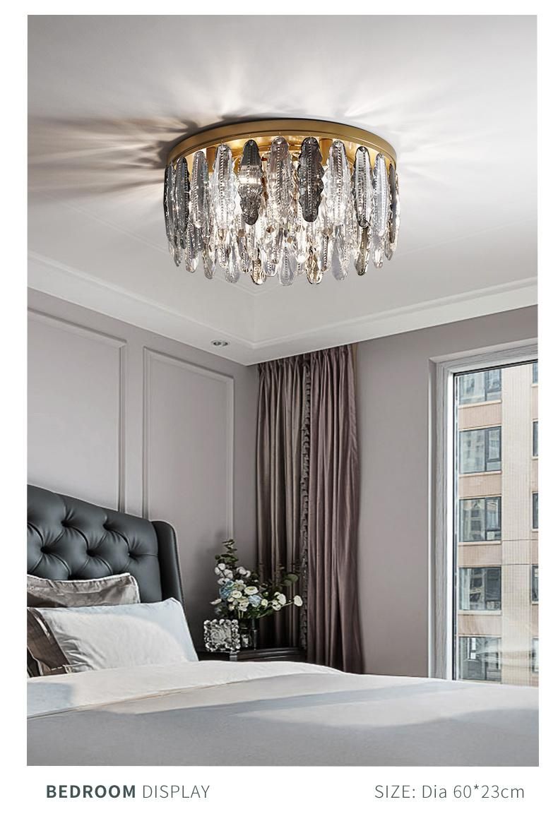 Modern Gold Ceiling Chandelier for Bedroom Round Hanging Lamp Kitchen Fixtures (WH-CA-69)