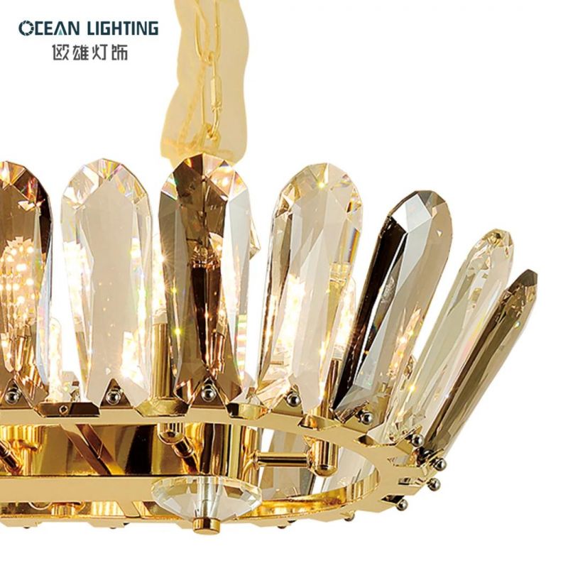 Golden Warm Lighting Metal Modern & Luxury Crystal Chandelier