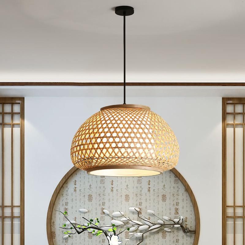 Hand-Woven Ceiling Hanging Lamps Vintage Chinese Style Bamboo Pendant Lights (WH-WP-53)