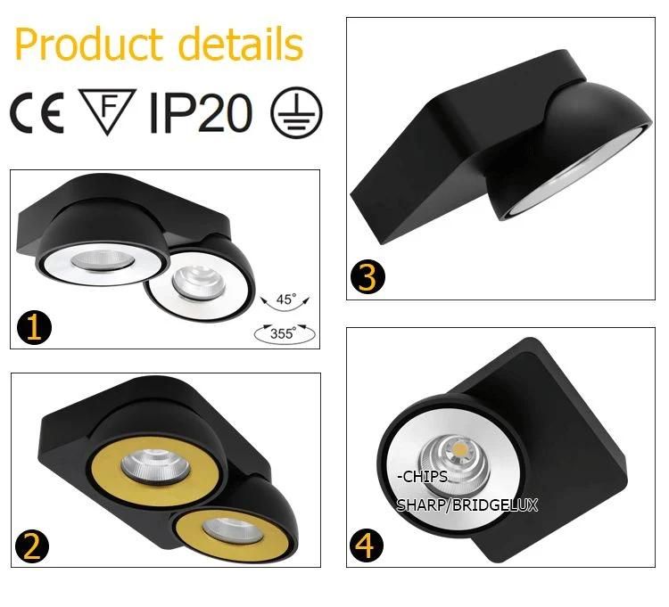 Imade High Brightness High Lumen LED Ceiling Light for Office Hotel Project Residential Surface Mounted COB Downlight