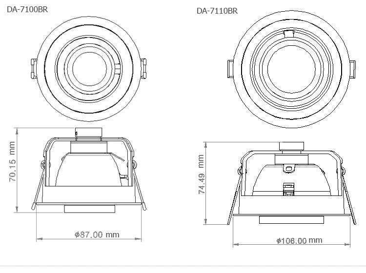 Adjustable 6.2W Recessed Bedroom Home Lighting and Round Ceiling Light Downlight