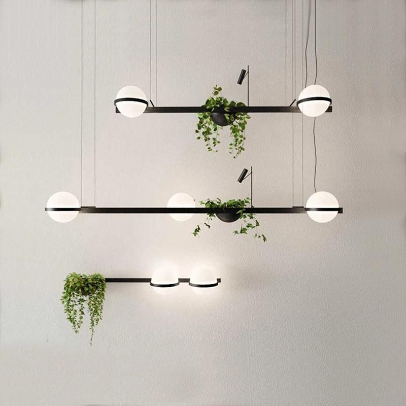 LED Plant Pendant Light Glass Ball Lamp Creative Art Pendant Lamp Country Restaurant Cafe Bar Suspension Lamp (WH-AP-125)