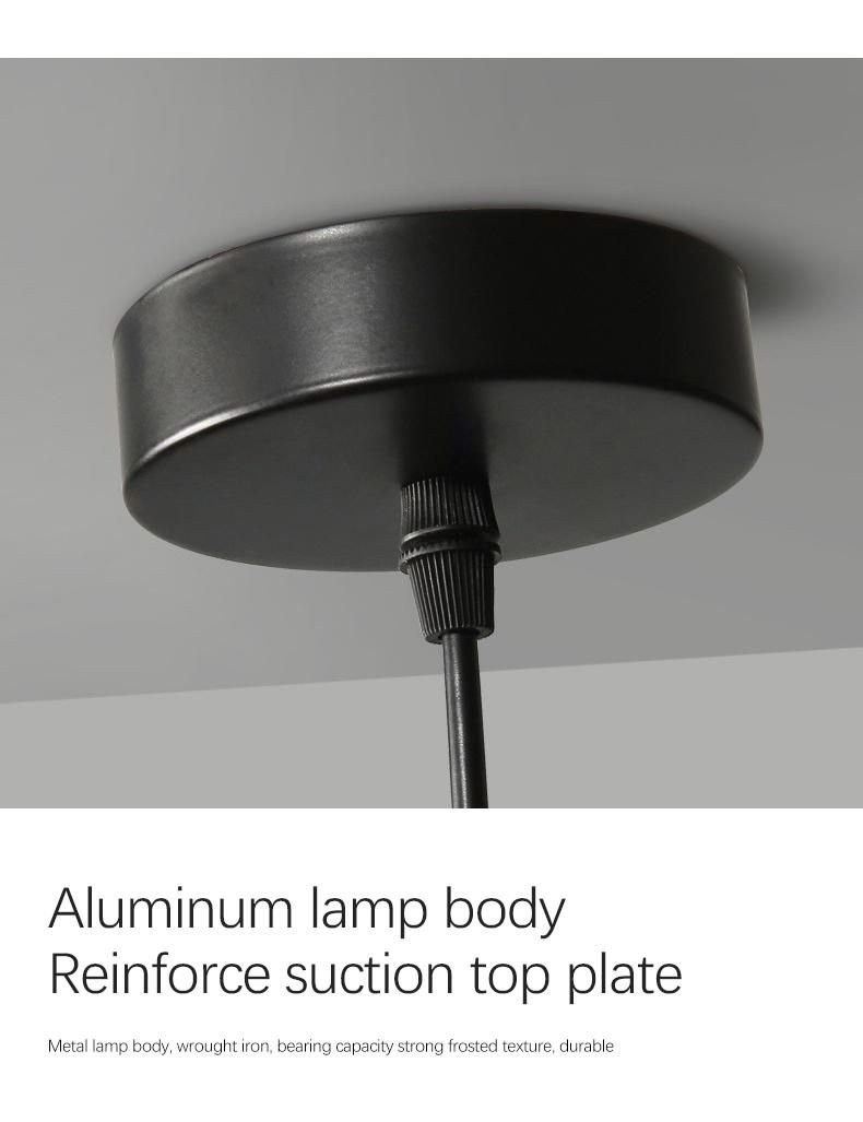 Nordic LED Pendant Lamp E27 Black Chandelier for Living Room Dining Room Kitchen Bedroom Modern Gray Glasslamp (WH-GP-32)