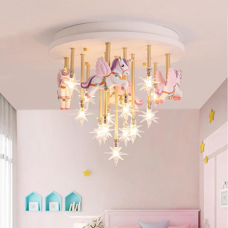 Nnicorn Shape LED Cute Bedroom Lights for Girls Baby Room Light for Kids Room Chandelier (WH-MA-137)