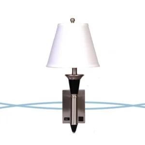 Brushed Nickel with Black Accents Wall Lamp