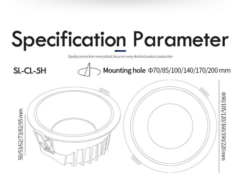 High Quality Dimmable AC90-265V LED Down Light Indoor Rotatable LED Gimbal Light Ajustable LED Ceiling Spot Light