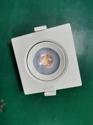 New ERP 100-240V 7W IC Driver Square Rotatable Recessed Indoor Use White PBT LED Down Light Spotlight