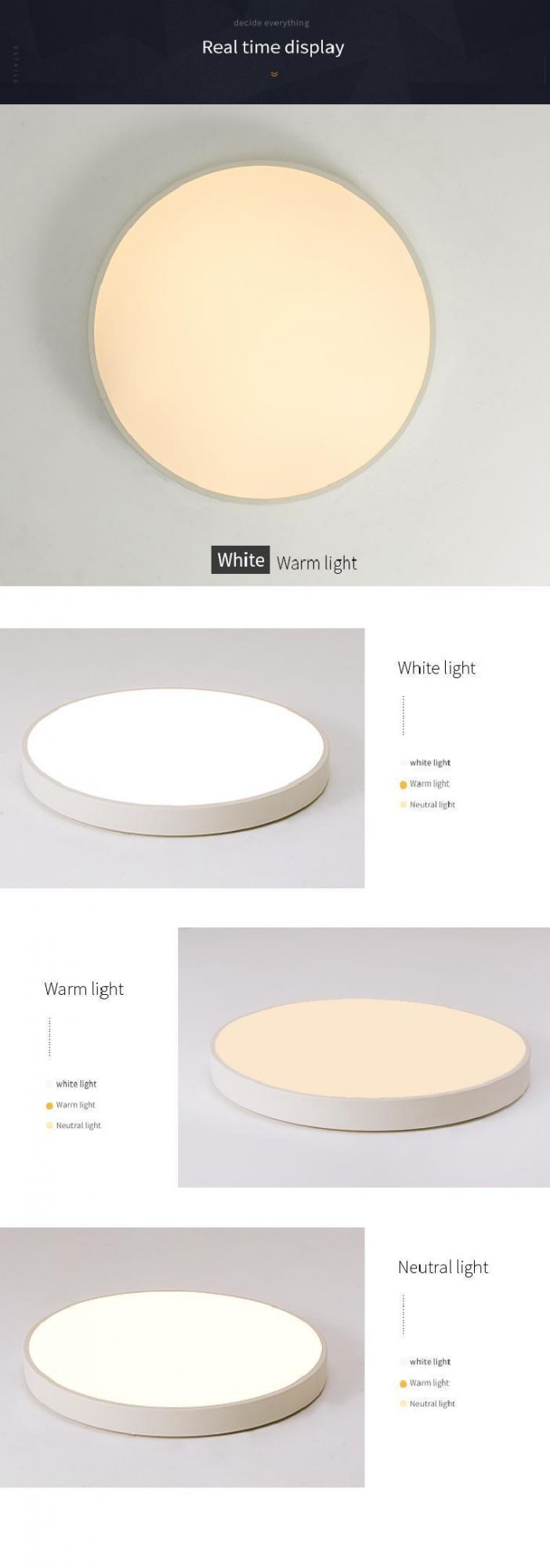 LED Ceiling Light Motion Sensor and Remote Decorative Lights