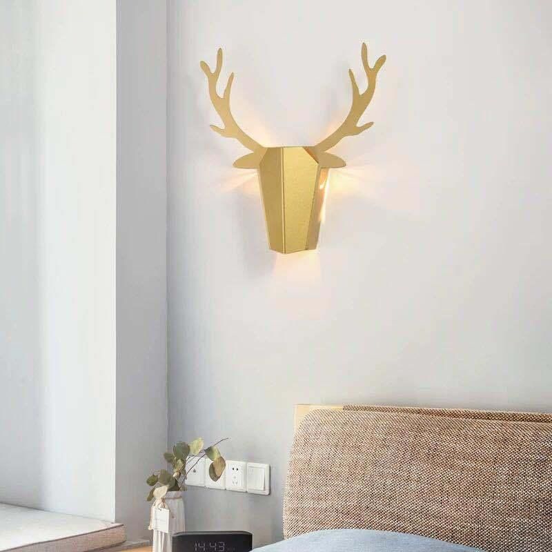 Creative Wall Lamp LED Wall Lamp Nordic Wrought Iron Antler Deer Wall Lamp (WH-OR-105)