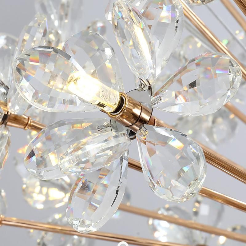 Floral Globe Crystal Chandelier Bedroom Dining Room Pendant Lamp Light