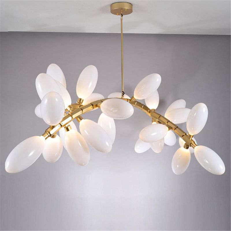 Modern Replica Design Chandelier Creative Milky Glass Kitchen Island Pendant Light Dining Room Living Room Art Deco Pendant Lamp