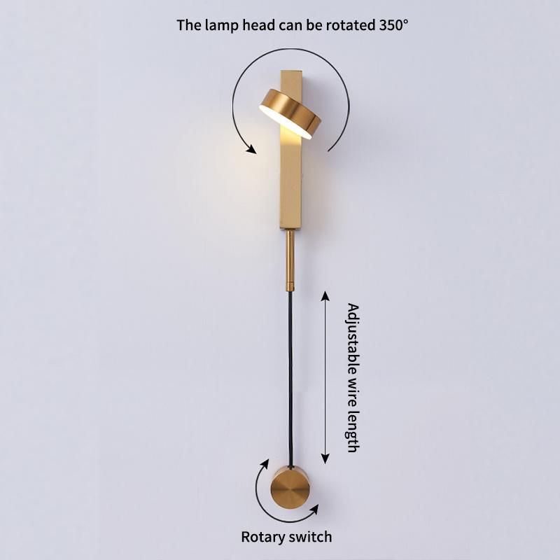 Bedroom Atelier Bedside Black Rotation LED Art Deco Lamp Bedside Light (WH-VR-87)