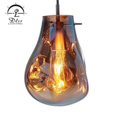 9208 Amber Glass Goure E27 Glass Single Wholesale Pendant Lights