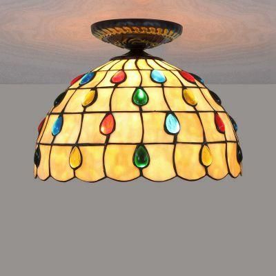 30cm European Tiffany Colored Glass Restaurant Bedroom Aisle Living Room Light (WH-TA-19)