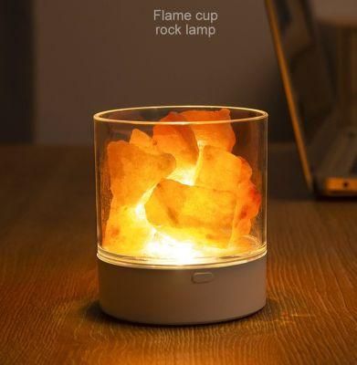 Creative USB Charging Himalayan Crystal Salt Lamp Negative Ion Air Purifying Bedside Lamp LED Nightlight