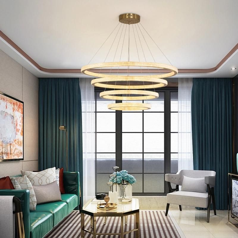 Living Room Dining Room Bedroom Study Room Ring Chandelier Light Luxury Pendant Lighting